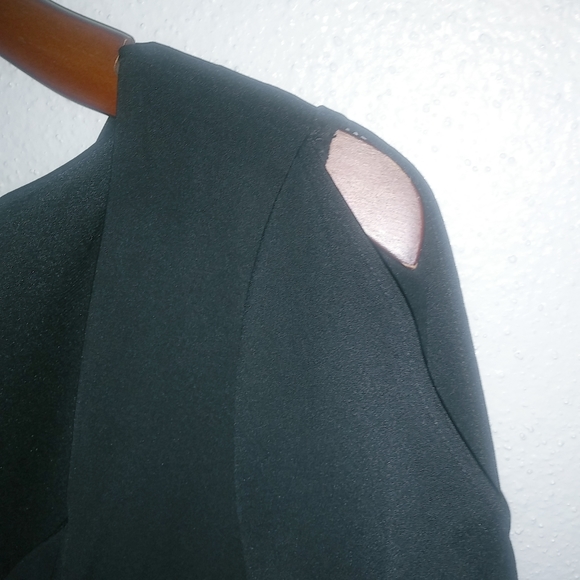 Ashley Graham Beyond 22W Basic Black V-Neck Slit Sleeve Dress New Funeral - Picture 5 of 15